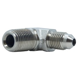 RFS Stainless Steel JIC Flared Tube Fitting, 90 Degree Elbow, 1/2" JIC Male x 3/8" NPT Male