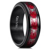 King Will Spinner Ring for Men Red Spider Rings Black