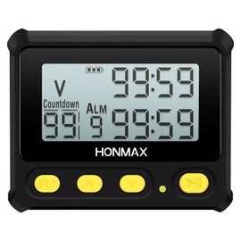 HONMAX 8200 Interval Timer and Stopwatch, Backlight, USB-C Charged, Clock