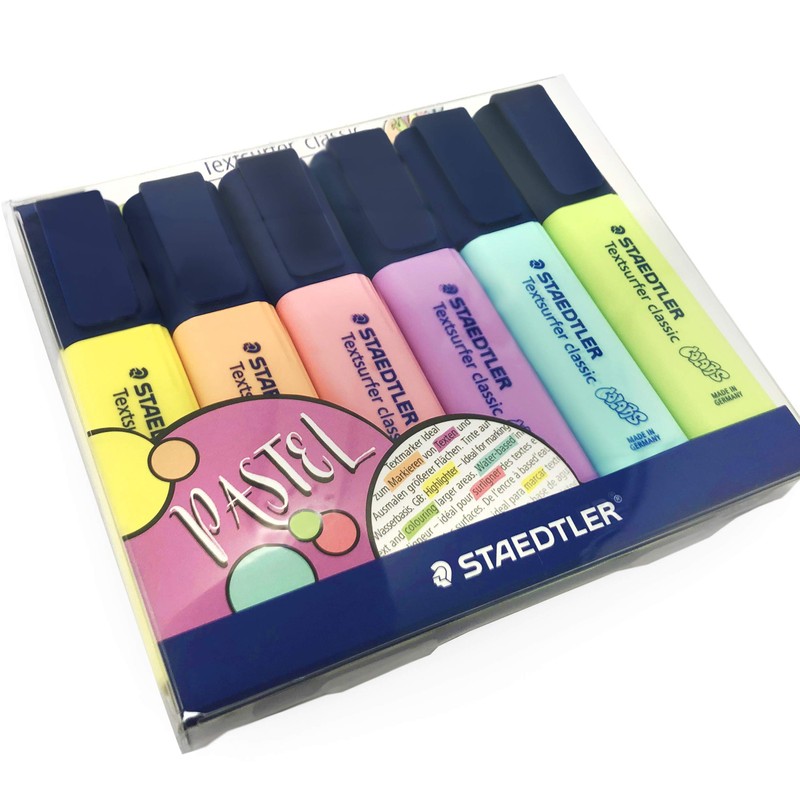 STAEDTLER 364 CWP6 Textsurfer Classic Pastel Highlighters - Assorted Colours