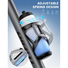 Lamicall Bike Water Bottle Holder - [Fit 2.36-3.38" Diameter Bottle] [Hidden Tracker Storage] Bicycle Cup Holder, Cycling Drink Cage with Screw Tool, for Road Mountain Kids Bikes, Fits 58-86mm Bottles