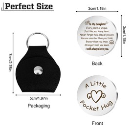 Daughter Gifts from Mom Dad Back to School Gifts for Students Pocket Hug Token Cute Keychain Daughter in Law Gifts from Mother in Law Daughter Birthday Gift Mom and Daughter Gift Graduation Gift