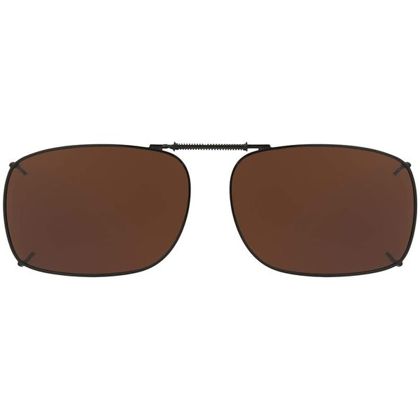 Solar Shield Clip-on Polarized Sunglasses Size 52 Rec 1 Brown Full Frame New