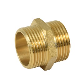 Agora-Tec® Double Brass Fitting, 1 Inch (33.3 mm) Male Thread to 1 Inch (33.3 mm) Male Thread, Industrial Quality