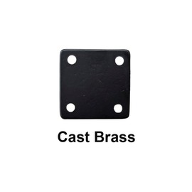 QCAA Cast Solid Brass Staple Pad Plate, Hook Loop, L:1-9/16" x W:1-9/16" x H:1-1/8", Chrome Plated, 4 Pack, Made in Taiwan