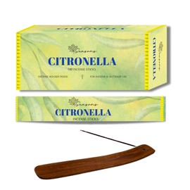 SEASONS 100 Citronella Incense Sticks For Outdoor, Garden, Kitchen, Home, Camping - Bugs, Mosquitoes and Insects Away With Incense Holder (100 Sticks)