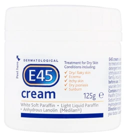 E45 Cream 125 g Moisturiser for Dry Skin and Sensitive Skin - Emollient Body Cream to Soothe Dry and Irritated Skin - Itchy Skin,Face Cream and Non-Greasy Hand Cream (Pack Of 2)
