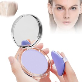 Polvo de lavanda Polvo mate de lavanda Polvo fijador de maquillaje con control de aceite mate de lavanda que no se desprende Polvo fijador de maquillaje de textura gelatinosa suave y duradero con espejo (Púrpura, S)