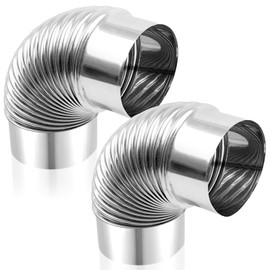 4 Inch 90 Degree Galvanized Dryer Elbow Vent Tube Connector Adjustable Dryer Vent Elbow Connector Dryer for 4" HVAC Duct Ducting Pipe Hose Ductwork (2 Pcs)