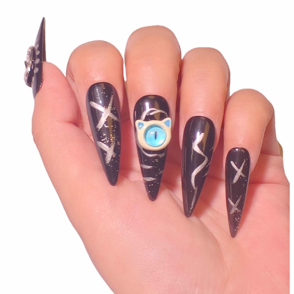 Handmade Press On Nails Medium Long Tips，10pcs 3d Handmade Press