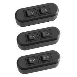 3 x housing with 2 switches as cord switch or mounting housing, on/off switch, max. 250 V/6 A, 2 or 3 switches can be used for many model making/craft projects