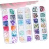 FOMIYES 2sets Unique Nail Art Shell Flakes Glitter Patch Set