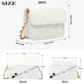 Mini Crossbody Bags for Women-Small Phone Bags Fashion Belt Bags Leather Quilted Chain Purse with Adjustable Belt for Ladies Travel