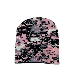 Pink Grey Gray White Digital Camo Camouflage Winter Hat Toboggan Beanie Winter Stocking Cap