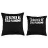 Id Rather Be Cold Plunging Ice Bath Throw Pillow
