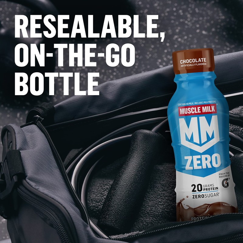 Muscle Milk Zero Protein Shake, Chocolate,20g Protein, Zero Sugar, 100