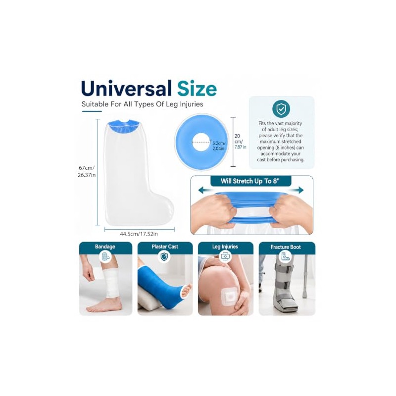 JJUNW 1 Pc Cast Covers for Shower Leg, Leg Protector