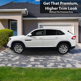 BOGAR TECH DESIGNS Side Window Chrome Delete Overlay Compatible with Volkswagen Atlas Cross Sport 2020-2025, Gloss Black