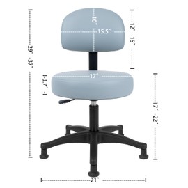TAKE UR SEAT® Economical Multi-Purpose Medical Spa Drafting Stool with Adjustable seat and Back Height. Advanced Fabric seat Cover is Easy to Clean. Glide (Table Height Grey)