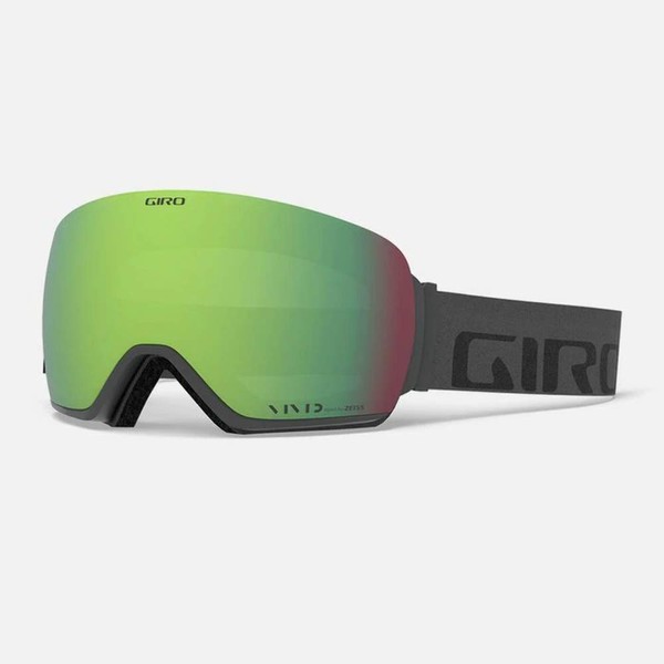 Giro Article Ski Goggles - Snowboard Goggles for Men - Grey Wordmark Strap with Vivid Emerald/Vivid Infrared Lenses