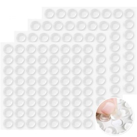 256Pack Clear Cabinet Door Bumpers, 1/2" Diameter Rubber Bumpers Self Adhesive Sound Dampening Pads for Drawer Bumpers, Cabinet Stoppers, Glass Tops, Picture Frames, Kitchen Furniture Dampening Noise