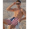 Cozople Mens Swimming Trunks with Compression Liner American Flag Summer