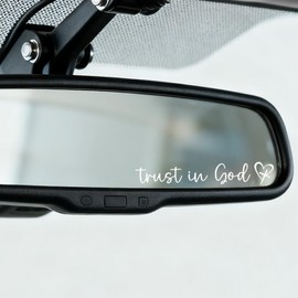 4PCS Car Stickers,Car Accessories Trust in God Rearview Mirror Sticker,Auto Stickers and Decals,Auto Decals for Women,Trust in God Mirror Decoration,Fits for Women Drivers, Motorcycles (WHITE 2)