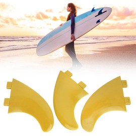 MAGT Surfboard Fin, Pack of 3 FCS G5 Surfboard Tail Fins Left Middle Right Surfboard Fin Surf Accessories for Longboard Shortboard (Yellow)