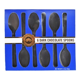 Candy Retailer Chocolate Spoons, Candy Hot Chocolate Stirring Edible Spoons, Gourmet Cocoa Edible Spoon Stirrers, Non-GMO, 2.12 Oz (6 Spoons per Box) (Dark Chocolate, 1 Pack)