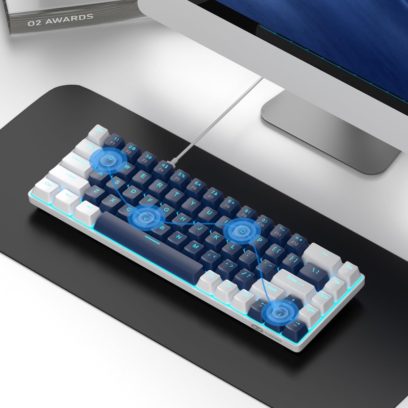 MageGee Portable 60% Mechanical Gaming Keyboard, MK-Box LED Backlit Compact