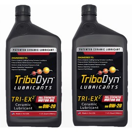 TriboDyn TRI-EX2 0W-20 Full Synthetic Oil with Ceramic Coating (0W-20, 2 Quarts)