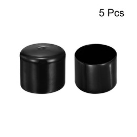 QUARKZMAN Pack of 5 Rubber End Caps 51 mm ID Rubber Caps Rubber Plugs Round Sliding Caps Chair Leg Caps Foot Caps Protective Caps End Tips Cover Plugs Plastic for Pipe Furniture Black