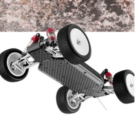 Palumma RC Car Chassis Set, Carbon Fiber Base Plate with Front and Rear Suspensions for Wltoys 1/14 144001 144002 144010 RC Chassis Armor Protection Upgrade Parts