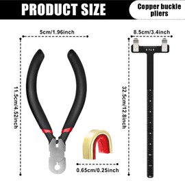 Leikurvo Archery Nocking Points T-Shape Bow Square Ruler Set Bow Line Nockpoint Pliers Bow Accessories for Compound and Recurve Bow