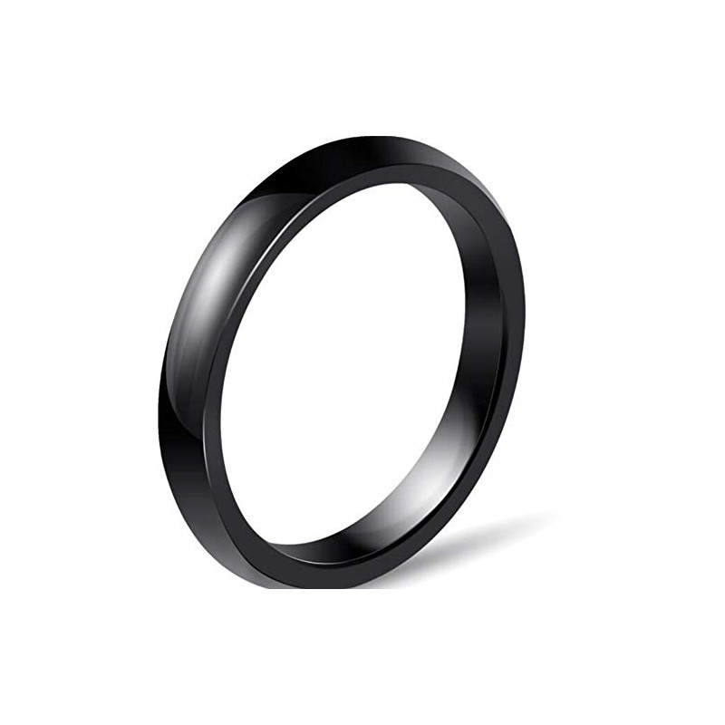 JUDE 3mm White Ceramic Plain Simple Classical Wedding Band Stackable