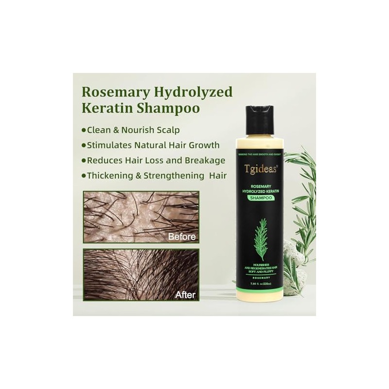 Champú Orgánico Crecimiento Cabello Romero Mujeres Hombres Natural Fortalecer Espesar