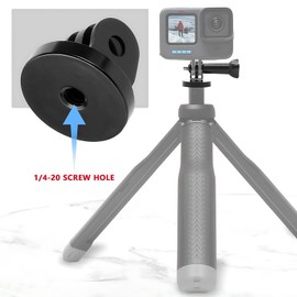 Higatful 2PC Alumium Tripod Mount Adapter Compatible with Gopro Hero 12, 11, 10, 9, 8, 7, 6, 5, 4, 3+, Hero Session, Fusion, Go pro Max, Ak aso, DJI OSMO Action 4 3 2 Cameras