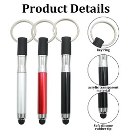 Mini Universal Stylus 3-in-1 Stylus Touch Pen, 6 Pieces Touchscreen Pen, 2-in-1 Touch Pen, Tablet Pen, Compatible with Stylus Smartphone, for All Smartphones, Tablets (Red + Black + Silver)