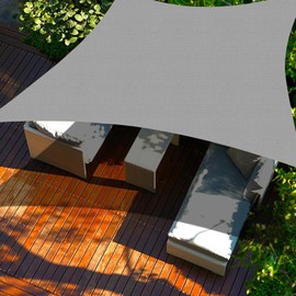 Cool Area Sun Shade Sail 16'x20' Rectangle Shade Canopy Outdoor Shade Cover for Patio Backyard Deck Garden, Light Grey