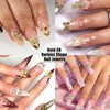 RODAKY 30PCS Gold Nail Charms 3D Butterfly Bow Nail Art
