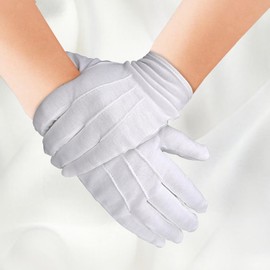 Yuomeaz 2 Pairs White Gloves Cotton, Formal Women & Men White Gloves Premium for Wedding Server Hotel Uniform Tuxedo Policem Jewelry Inspection