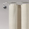 Lush Decor Beige Linen Woven Cotton Shower Curtain, Farmhouse Button