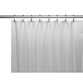 Carnation Home Fashions 3-Gauge Vinyl Shower Curtain Liner with Metal Grommets, Frosty Clear