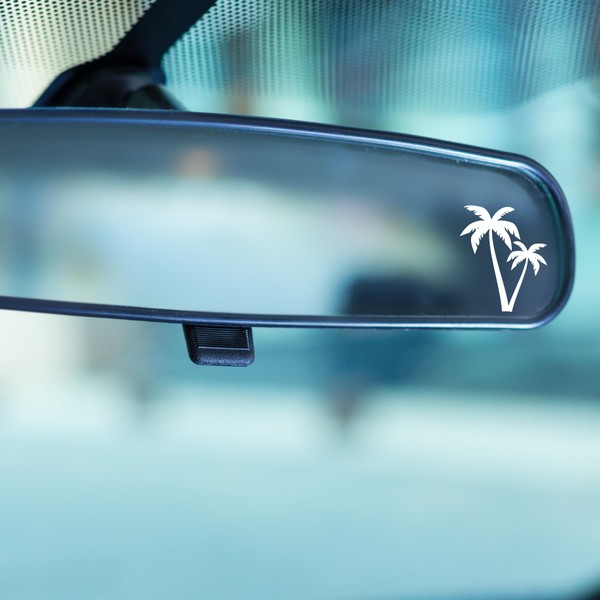 2x Rear View Mirror Decal - Palm Tree Decal -