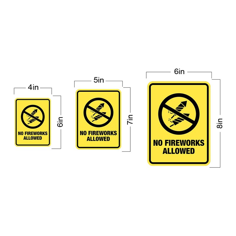 Portrait Round Plus No Fireworks Allowed Wall or Door Sign