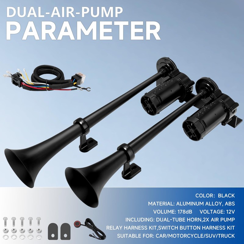 BANHAO Air Horn for Truck 12V Ultra Loud Train Horn