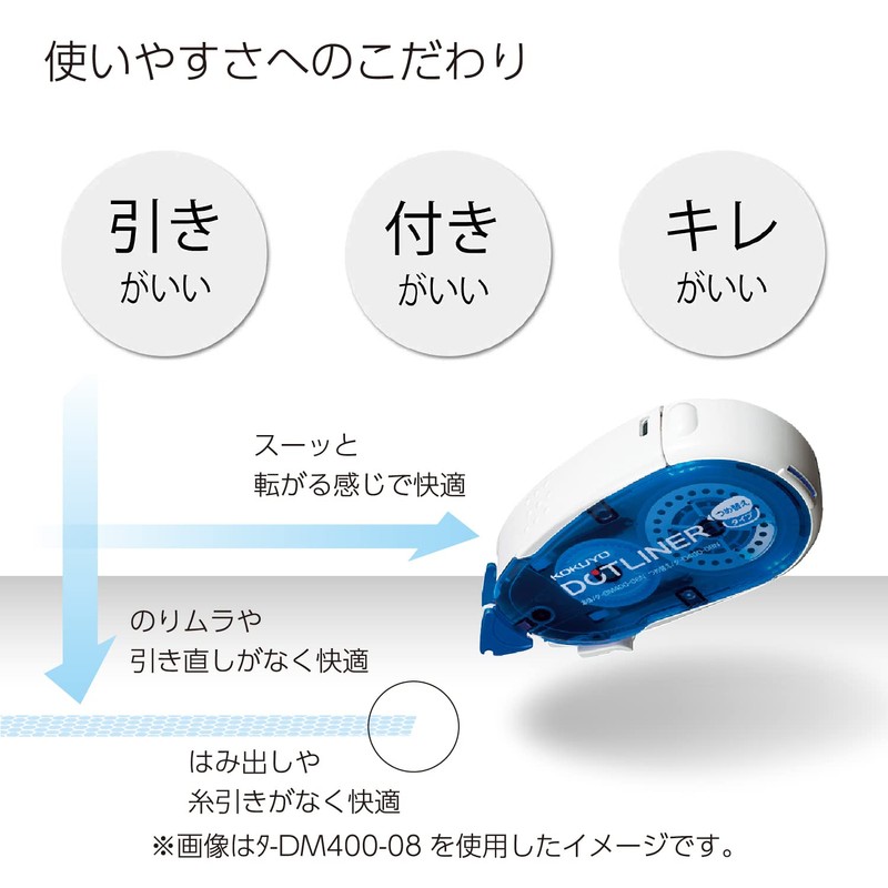 KOKUYO TA-D400-08X15 DOTLINER Glue Tape Refill, Strong Adhesion, 15 Pieces