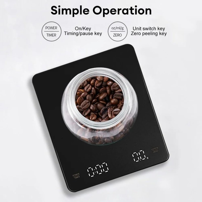 Mini Coffee Scales with Timer Digital Coffee Electronic Scales USB