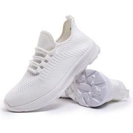 WELLACE Sneaker da donna, scarpe da ginnastica, scarpe da corsa, scarpe da palestra, leggere, da jogging, per il tempo libero, scarpe estive, bianco, 38 EU