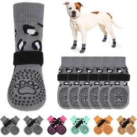 KOOLTAIL Non-slip dog socks, double-sided handles, dog socks for licking to prevent scratches on hardwood floors, outdoor dog shoes and paw protection for small, medium and large